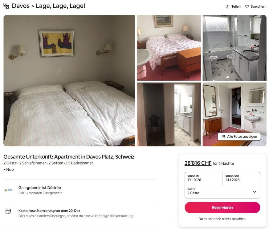 Du willst ans WEF? So viel kostet eine Wohnung 2026 in Davos.