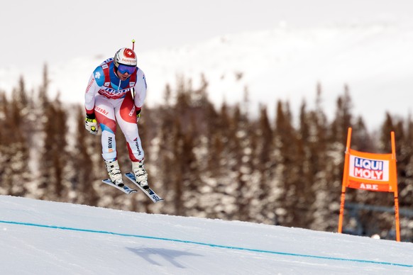 Beat Feuz (SUI) waehrend dem 2. Abfahrtstraining der Herren am Dienstag, 13. Maerz 2018, anlaesslich des FIS Ski Alpin Weltcupfinale in Aare. (KEYSTONE/APA/EXPA/JOHANN GRODER)