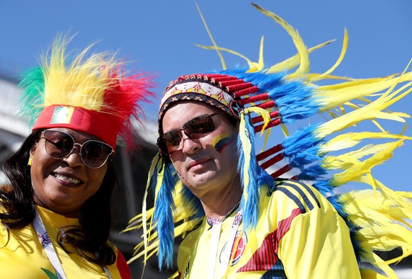 epa06847087 Supporters of Colombia arrive for the FIFA World Cup 2018 group H preliminary round soccer match between Senegal and Colombia in Samara, Russia, 28 June 2018.

(RESTRICTIONS APPLY: Edito ...