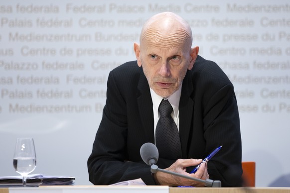 Daniel Koch, Leiter Abteilung uebertragbare Krankheiten BAG, spricht waehrend einer Medienkonferenz zur Situation des Coronavirus, am Samstag, 28. Maerz 2020 in Bern. (KEYSTONE/Peter Klaunzer)