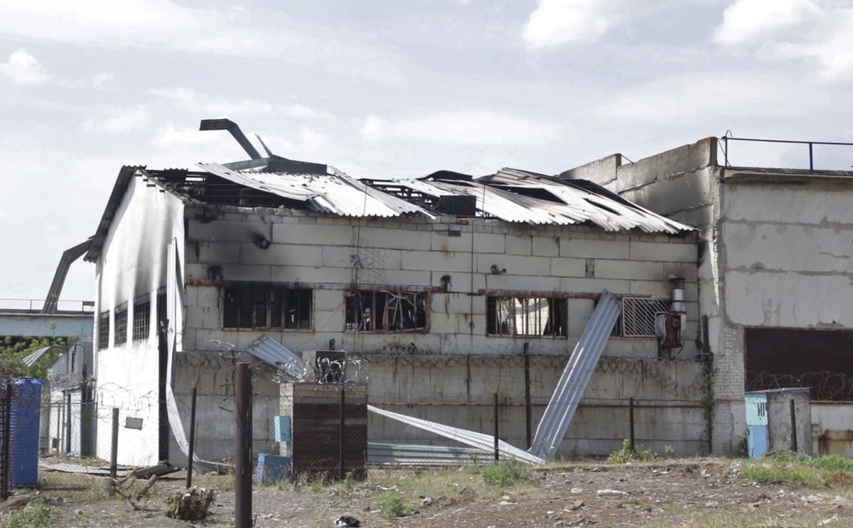 FILE - This image from video shows the damaged barracks at the Russian-controlled Olenivka prison in Olenivka, eastern Ukraine, on July 29, 2022. An AP investigation interviewed survivors, family and  ...
