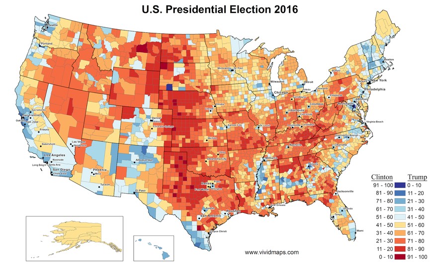 US-Wahlen 2016, Karten