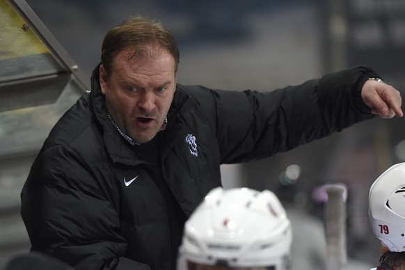 21.02.2015; Biel; Eishockey NLA - EHC Biel - Lausanne HC; 
Trainer Heinz Ehlers (Lausanne)
(Urs Lindt/freshfocus)