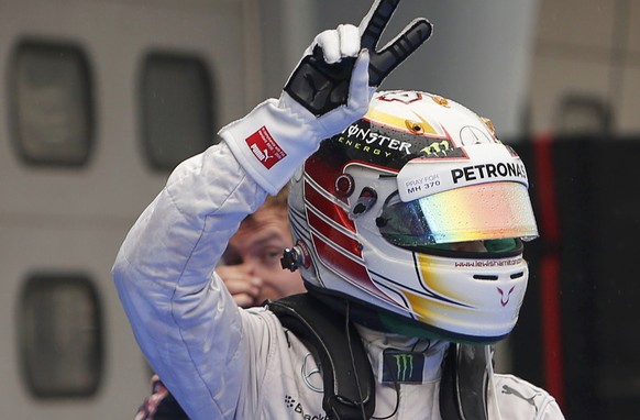 «Victory» für Lewis Hamilton.