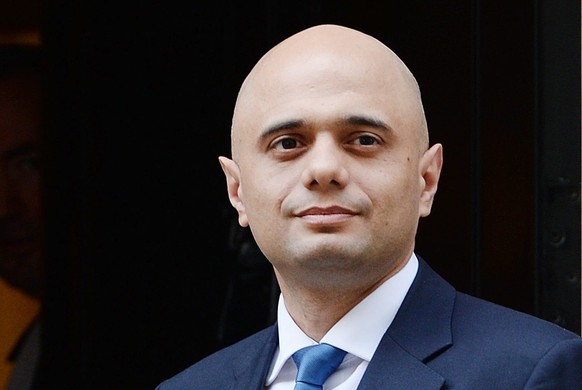 epa04160471 New British Secretary for Culture Media and Sports Sajid Javid arrives at 10 Downing Street for a meeting with British Prime Minister David Cameron in London, Britain, 09 April 2014. Camer ...