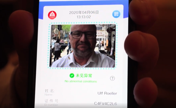 Die App zeigt: Journalist Ulf Röller ist gesund und seine Temperatur unter 37,2 Grad Celsius.