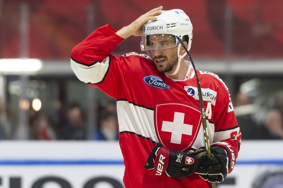 Switzerland&#039;s Roman Josi in action, during the friendly Ice Hockey match between Switzerland and Latvia in Weinfelden, Switzerland, Saturday, 04, May 2019. (KEYSTONE/Walter Bieri)