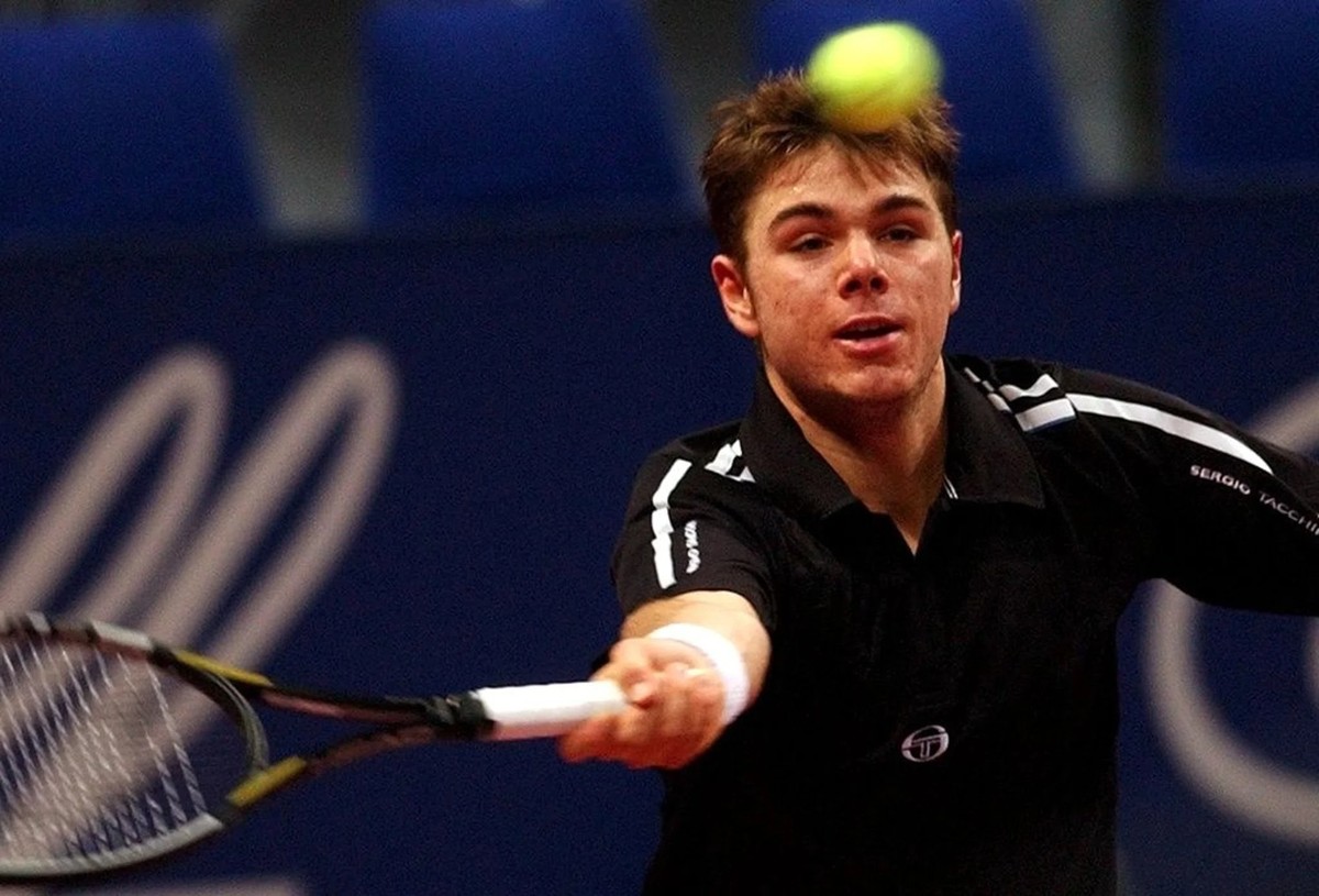 La première photo de Stan Wawrinka prise lors du tournoi Swiss Indoors Basel, le 21 octobre 2003.