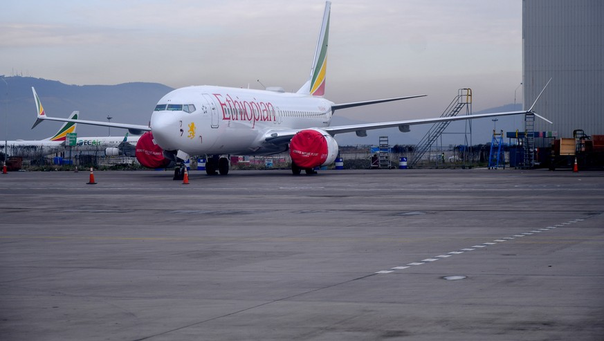 Eine Boeing 737 Max 8 der Ethiopian Airlines in Addis Abeba.