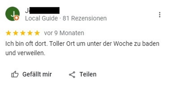 Google reviews of Swiss Badis: Höngg