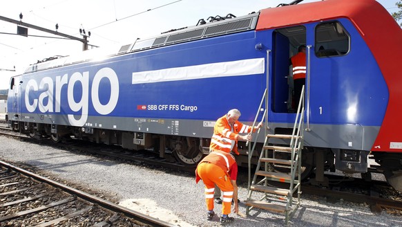 ARCHIVBILD ZUR MEDIENKONFERENZ VON SBB CARGO UEBER DIE ZUKUNFTSAUSSICHTEN DES UNTERNEHMENS, AM DONNERSTAG, 1. MAERZ 2018 - Das Logo von SBB Cargo International anlaesslich der offiziellen Eroeffnung d ...