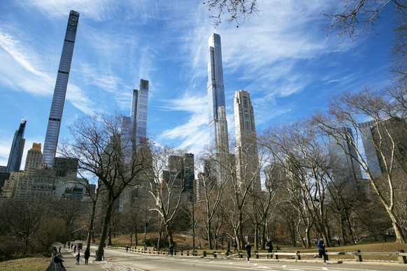 FILE - The luxury, residential skyscraper buildings of &quot;Billionaire&#039;s Row&quot; in Manhattan are visible from Central Park in New York, Feb. 20, 2022. (AP Photo/Ted Shaffrey, file)