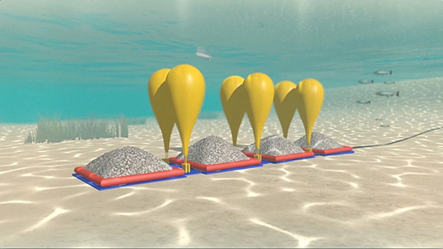 Innovative Idee: Luftballons am Seeboden als Energiespeicher.
