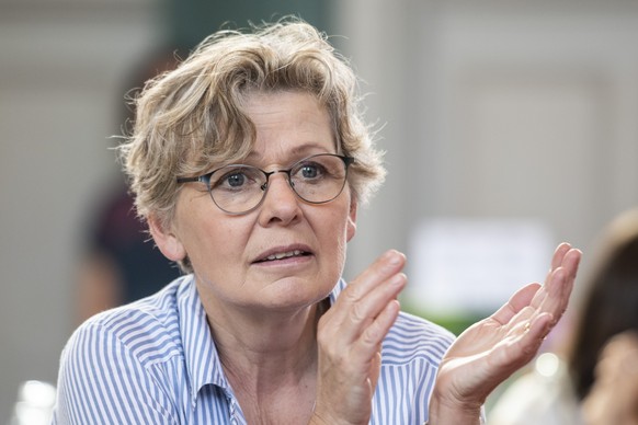 Christine Buehler, Praesidentin Schweizerischer Baeuerinnen- und Landfrauenverband, am Abstimmungsfest des Komitees &quot;Ja zur Fair-Food-Initiative&quot; in der Aula des Progr, in Bern, am Sonntag,  ...