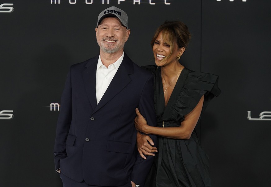 Director Roland Emmerich, left, and Halle Berry arrive at the premiere of &quot;Moonfall&quot; on Monday, Jan. 31, 2022, at the TCL Chinese Theatre in Los Angeles. (AP Photo/Chris Pizzello)
Patrick Wi ...
