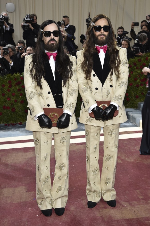 Jared Leto, right, and Alessandro Michele attend The Metropolitan Museum of Art&#039;s Costume Institute benefit gala celebrating the opening of the &quot;In America: An Anthology of Fashion&quot; exh ...