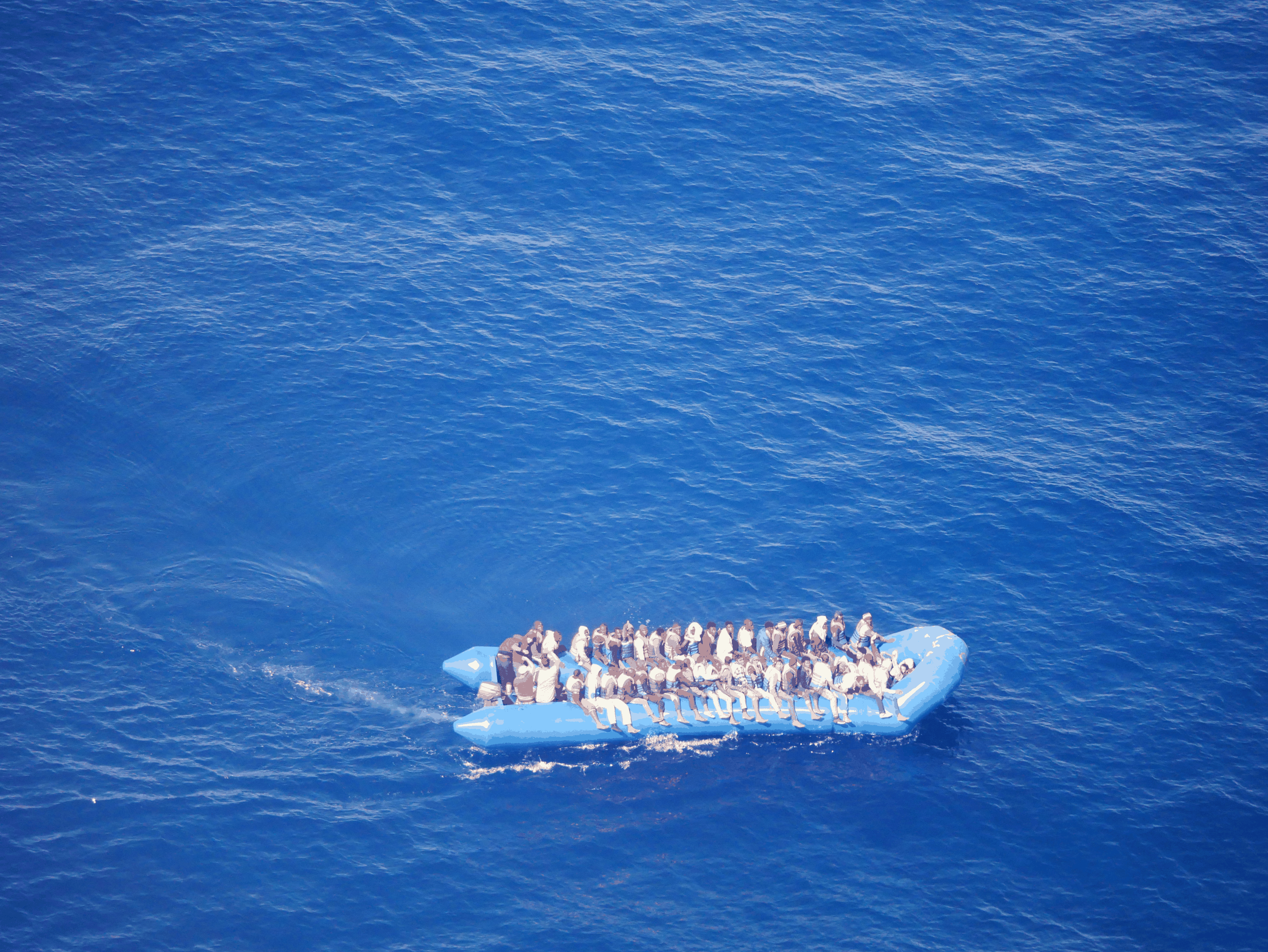 Flüchtlinge bei Malta. 