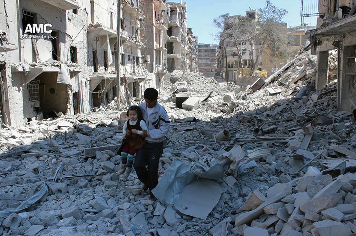 FILE -- In This April 21, 2014, file photo, provided by the anti-government activist group Aleppo Media Center (AMC), which has been authenticated based on its contents and other AP reporting, shows a ...