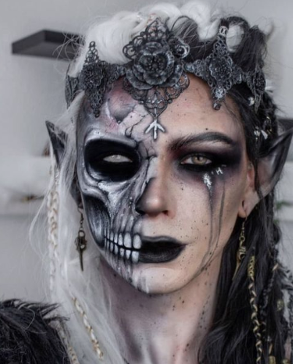 Göttin der Unterwelt Halloween Make Up Look