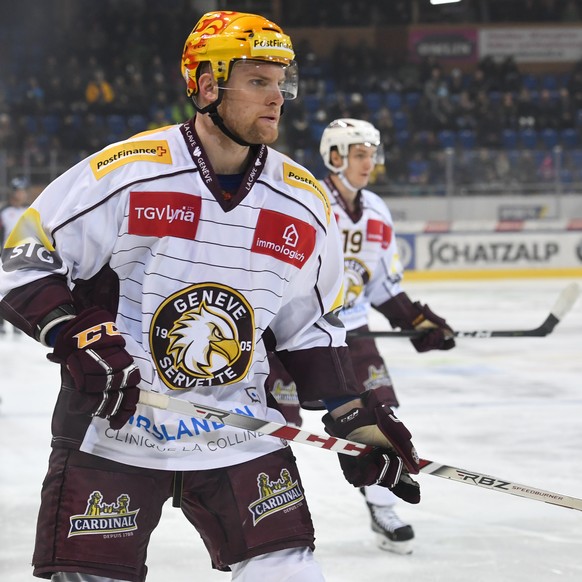 Servettes Tanner Richard, beim Eishockey-Qualifikationsspiel der National League A zwischen dem HC Davos und dem Geneve-Servette HC, am Freitag, 30. November 2018, in der Vaillant Arena in Davos. (PPR ...