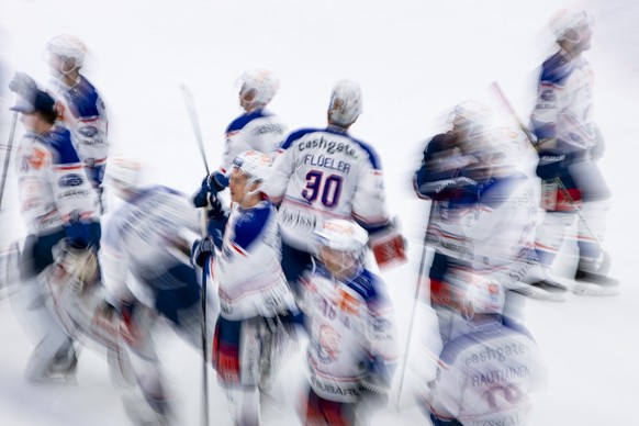 Deception des joueurs des ZSC Lions apres la defaite, lors du match du championnat suisse de hockey sur glace de National League entre le Lausanne HC, LHC, et ZSC Lions le jeudi 4 mars 2021 a la patin ...