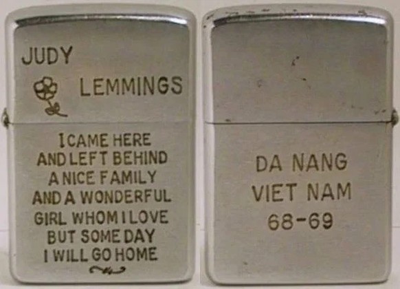 Vietnam War Zippo Lighters 
https://lightergallery.com/vietnam-war-zippos
