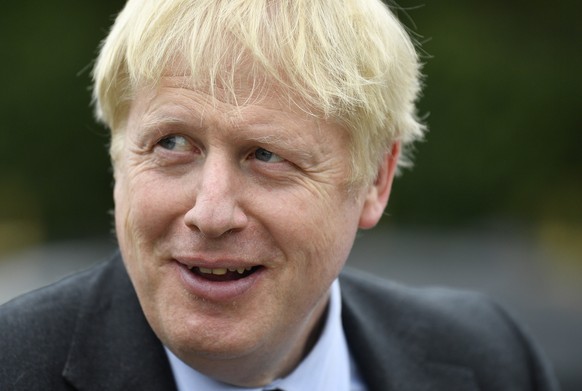 epa07735052 (FILE) - Conservative leadership contender Boris Johnson during a campaign event at King and Co. Tree Nursery, in Braintree, Britain, 13 July 2019 (reissued 23 July 2019). Former London ma ...