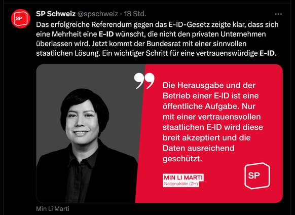 Reaktion der SP Schweiz auf das neue E-ID-Gesetz.