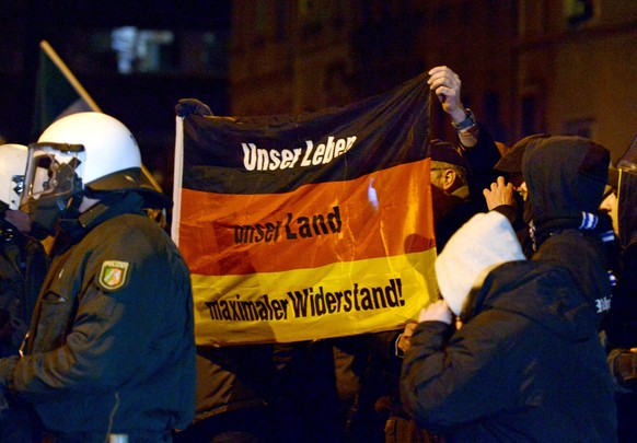 Pegida-Anhänger in Duisburg.