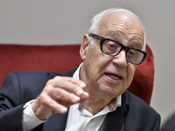 Der Schweizer Soziologe und Globalisierungskritiker Jean Ziegler am Mittwoch, 2. April 2019, im Rahmen eines Interviews mit der Austria Presse Agentur (APA) in Wien, Oesterreich. (KEYSTONE/APA/Herbert ...