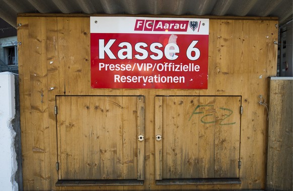 ZUM BUNDESGERICHTSENTSCHEID, DASS DER FC AARAU DAS STADION TORFELD-SUED IN AARAU GEBAUT WEDEN KANN, STELLEN WIR IHNEN AM FREITAG, 3. JUNI 2016, FOLGENDES ARCHIVBILD ZUR VERFUEGUNG  Im Stadion Brueggl ...