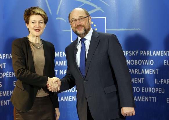 Sommaruga mit EU-Parlamentspräsident Martin Schulz