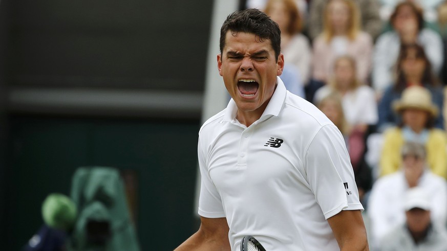 Milos Raonic: Den Armstrumpf trägt er nicht mehr, aber der Aufschlag funktioniert wie eh und je.