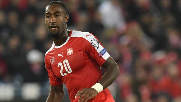 Switzerland&#039;s Johan Djourou in action during the 2018 Fifa World Cup Russia group B qualification soccer match between Switzerland and Hungary in the St. Jakob-Park stadium in Basel, Switzerland, ...