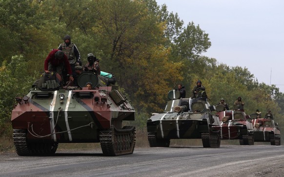 Ukrainische Soldaten in der Nähe der ostukrainischen Stadt Debaltseve.