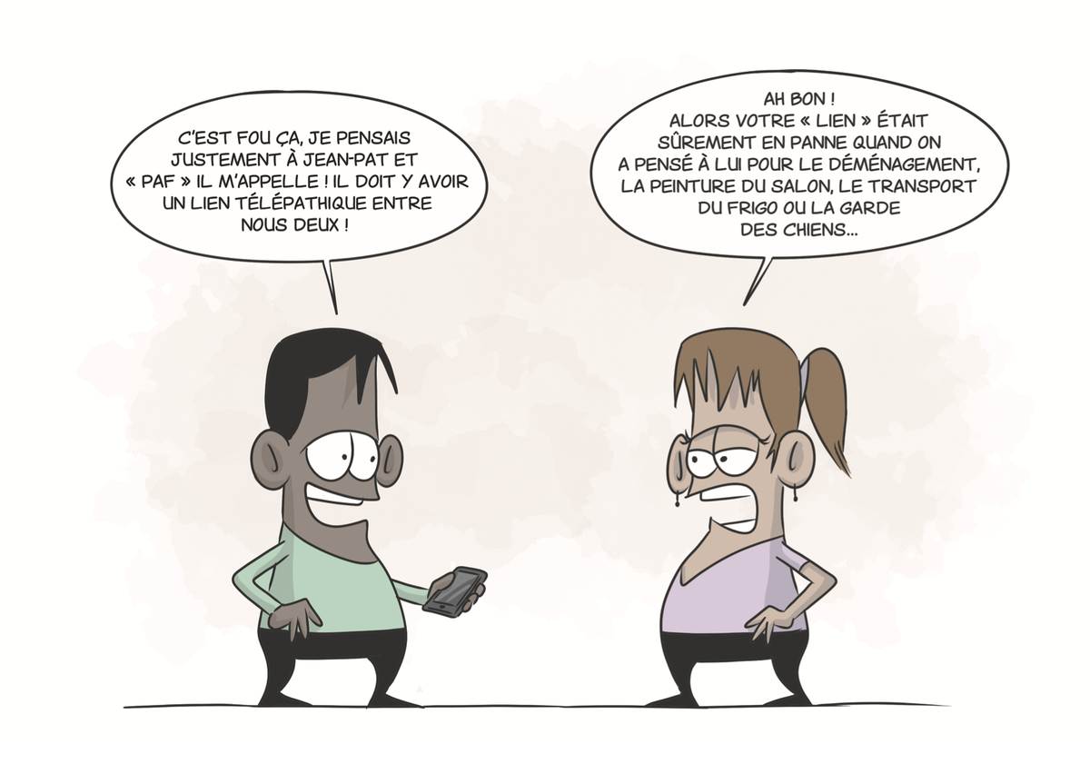 Biais de corrélation illusoire illustré: considérer une coïncidence entre deux événements comme indiquant un lien entre eux.