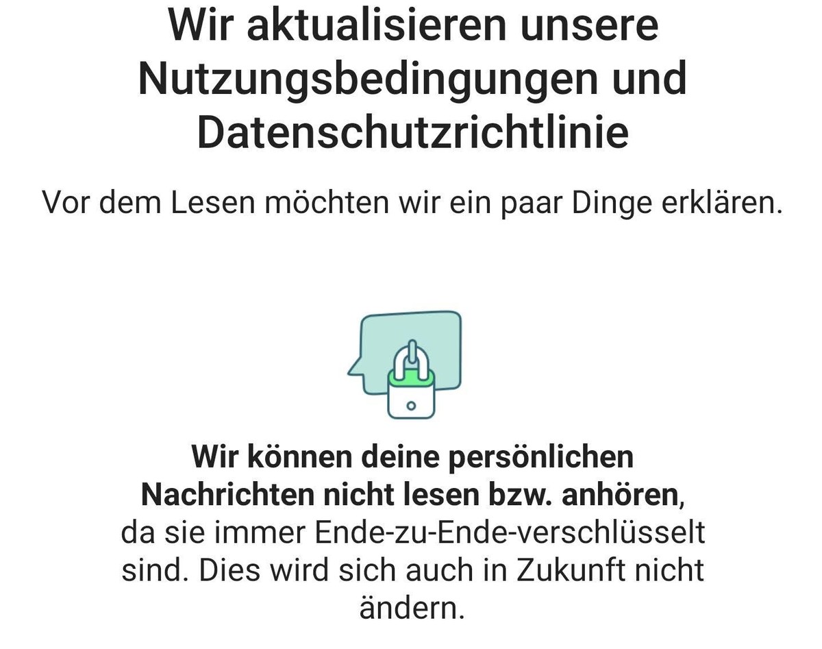 Mit diesem Hinweis versucht WhatsApp seine User zu überzeugen.