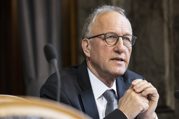 Peter Hegglin, Mitte-ZG, spricht zur Grossen Kammer, an der Fruehjahrssession der Eidgenoessischen Raete, am Mittwoch, 2. Maerz 2022 im Staenderat in Bern. (KEYSTONE/Alessandro della Valle)