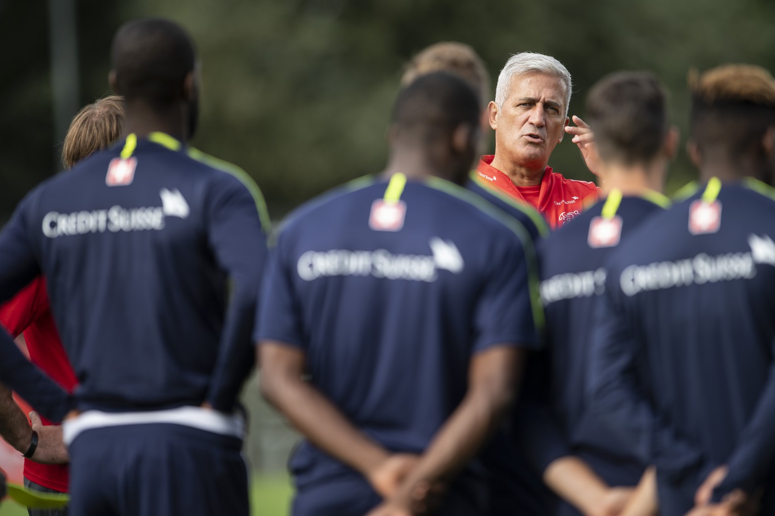 Vladimir Petkovic Trainer der Schweizer Nationalmannschaft beim Training in Freienbach, aufgenommen am Montag, 3. September 2018. (KEYSTONE/Ennio Leanza)