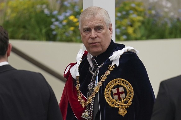 Britain&#039;s Prince Andrew ahead of the coronation ceremony of King Charles III and at Westminster Abbey, central London, Saturday, May 6, 2023. (Jacob King/PA via AP)