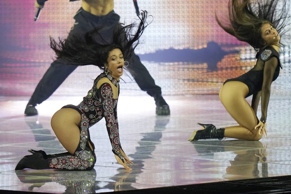 Chanel from Spain singing &#039;SloMo&#039; performs during the final dress rehearsal at the Eurovision Song Contest in Turin, Italy, Friday, May 13, 2022. (AP Photo/Luca Bruno)