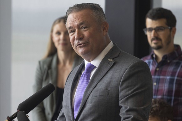 Rep. Don Bacon, R-Neb. announces his retirement during a press conference at Eppley Airfield in Omaha, Neb. on Monday, June 30, 2025. (Chris Machian/Omaha World-Herald via AP)
Don Bacon