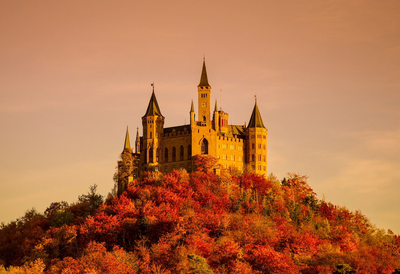 Die märchenhafte Kulisse bei der Burg Hohenzollern.