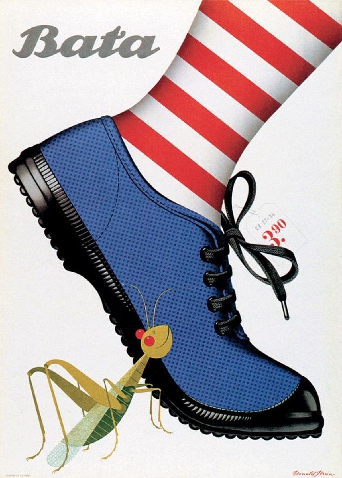 Bata-Werbung vom Basler Werbedesigner Donald Brun, 1946.