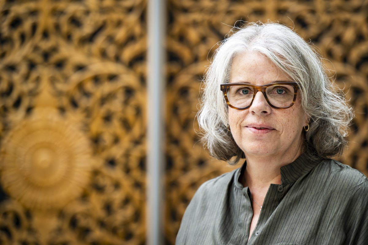 Anne-Lise Noz, presidente de la Societe Cooperative des Commercants Lausannois pose lors d'une conference de presse de la ville de Lausanne qui presente un plan d'action pour soutenir ses co ...