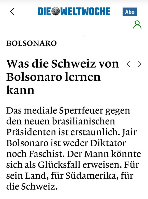 Bolsonaro vor der Wahl in Brasilien – gewinnen oder sterben\n....eine Niederlage will er nicht akzeptieren. Er steht für eine umwelt- und menschenfeindliche Politik. Das Volk leidet und hingert. Wenig ...