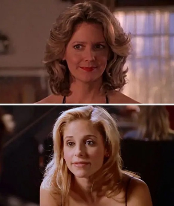 Kristine Sutherland as Joyce and Sarah Michelle Gellar as Buffy Summers in Buffy the Vampire Slayer