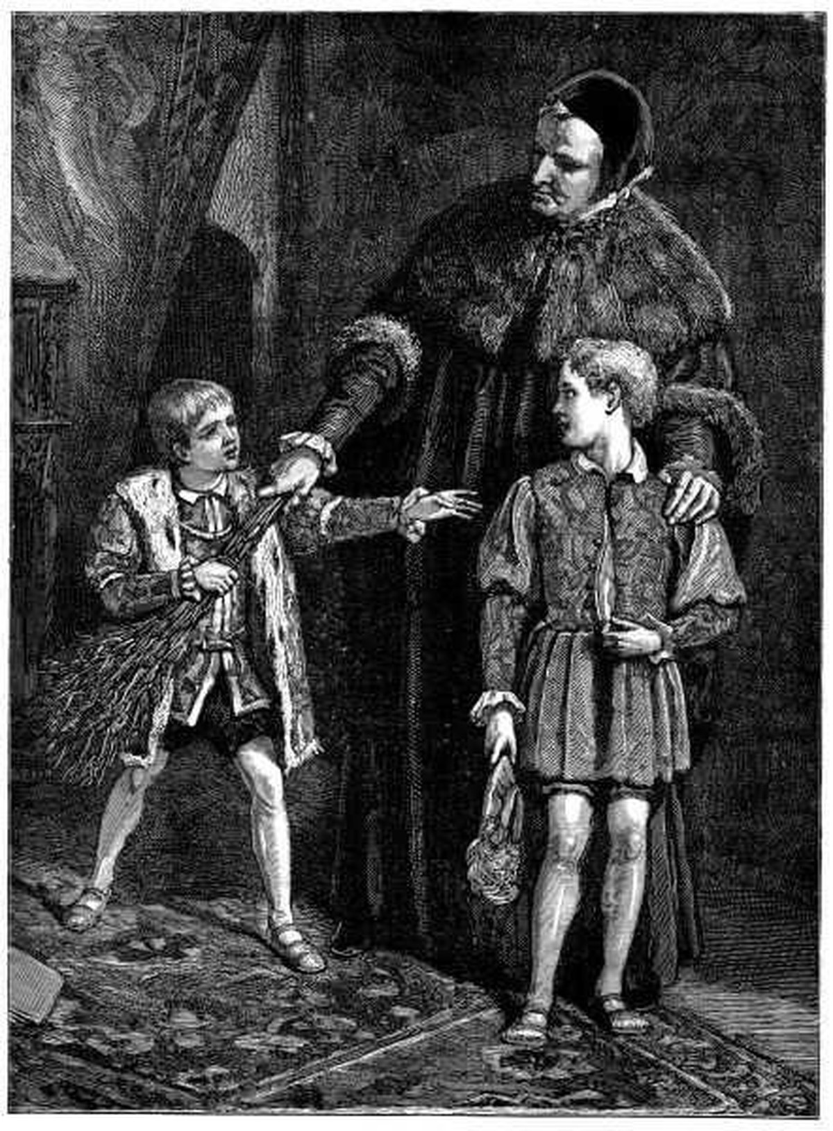 Edward VI and His Whipping Boy. Illustration von Walter S. Stacey
https://de.wikipedia.org/wiki/Pr%C3%BCgelknabe