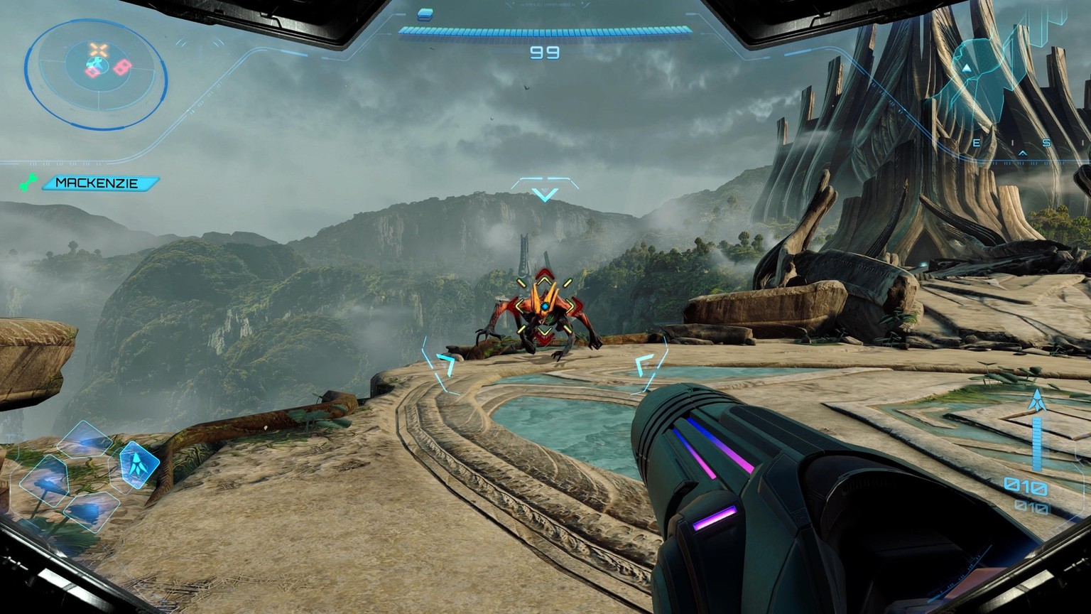 Zielen und Schiessen gehört immer noch zur «Metroid»-Grundmechanik.