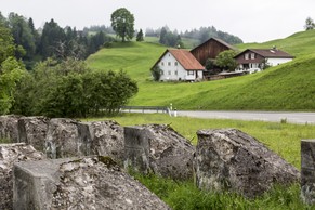 Panzersperren in Einsiedeln.